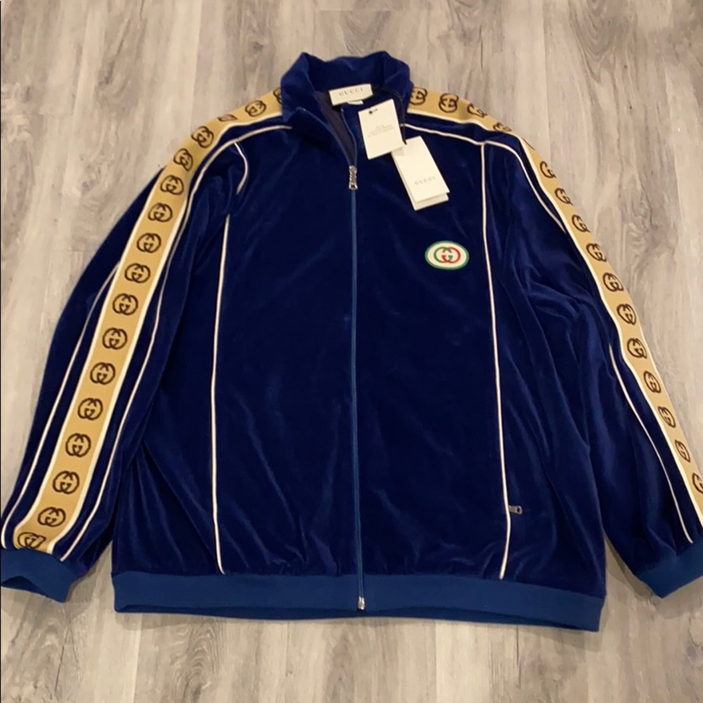 Men's GG Stripe Chenille Track Jacket